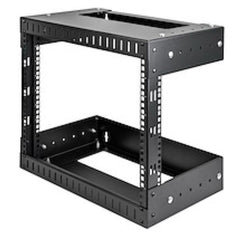 Armadio Rack di Rete per Montaggio a Parete 8U 19", Server Rack a 2 Montanti a Telaio Aperto, Profondità Regolabile, Quadro Rack per Switch/Computer/AV/IT/Patch Panel, Viti e Dadi