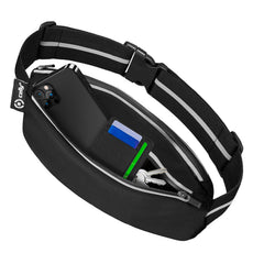 RUNBSPORT - Cintura sportiva regolabile, compatibile con smartphone fino a 6.9" dimensione display, bordi riflettenti, materiale elastico