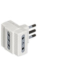 Adattatore 3 Prese F. 10A, Presa Maschio 10A -Bianco-