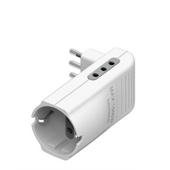 Adattatore 2 Prese F. 10A, Presa F. Tedesca,Presa Maschio 10A -Bianco-