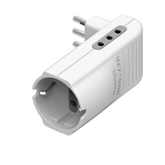 Adattatore 2 Prese F. Bipasso 10/16A, Presa F. Tedesca,Presa Maschio 16A -Bianco-