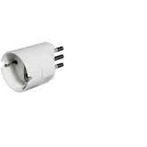 Adattatore Presa F. Tedesca e 10A, Presa Maschio 10A -Bianco-
