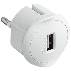 Adattatore Presa USB da 1,5A con Presa Maschio Tedesca -Bianco-
