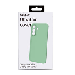 SANDCASE - Cover morbida in TPU con tasti e bordo fotocamera a contrasto, effetto sabbiato colore trasparente verde compatibile con Samsung Galaxy A17 5G/ A17 5G EE/ A17 4G