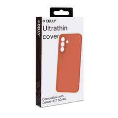 SANDCASE - Cover morbida in TPU con tasti e bordo fotocamera a contrasto, effetto sabbiato colore trasparente arancione compatibile con Samsung Galaxy A17 5G/ A17 5G EE/ A17 4G