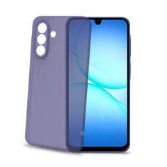 SANDCASE - Cover morbida in TPU con tasti e bordo fotocamera a contrasto, effetto sabbiato colore trasparente viola compatibile con Samsung Galaxy A17 5G/ A17 5G EE/ A17 4G
