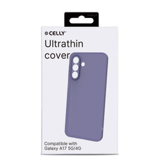 SANDCASE - Cover morbida in TPU con tasti e bordo fotocamera a contrasto, effetto sabbiato colore trasparente viola compatibile con Samsung Galaxy A17 5G/ A17 5G EE/ A17 4G
