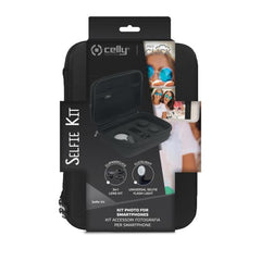 SELFIEKIT - Kit accessori per smartphone, luce flash aggiuntiva con clip regolabile, set di 3 lenti fotografiche per la fotocamera smartphone e telecomando