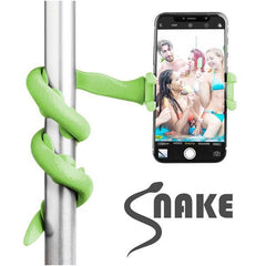 SNAKE - Asta selfie flessibile, 10 maxi ventose per attaccarlo su ogni superficie, dotato di filettatura 1/4", clamp regolabile fino a 8 cm