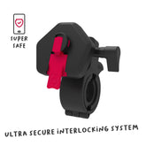 SNAPFLEX – Supporto universale per bici e ebike, sistema modulare ad incastro, utilizzo manubrio, compatibile con smartphone fino a 6.9" dimensione display, finestra per touch
