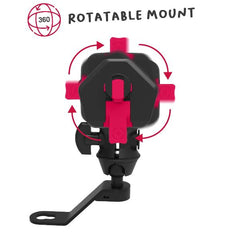 SNAPMIRROR - Supporto universale per smartphone, aggancio specchietto motocicletta, sistema modulare ad incastro, inclinazione fino a 360°, placca universale in confezione