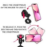 SNAPMOTORBIKE – Supporto universale per smartphone, utilizzo motocicletta, fissaggio modulare ad incastro, utilizzo manubrio, testina regolabile 360°, placca universale inclusa