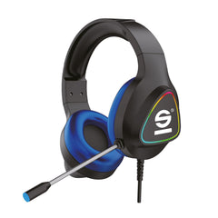 SPARCO - Cuffia a filo per Gaming, padiglioni ed archetto imbottiti, microfono regolabile, controllo remoto, luci RGB, connessione jack 3.5mm