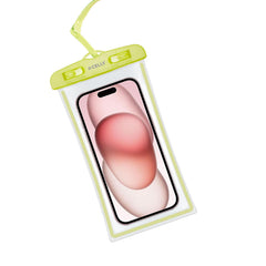 SPLASHBAG24 - Custodia impermeabile per smartphone fino a 7" dimensione display, design trasparente, chiusura ermetica, laccio a collo incluso