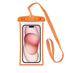 SPLASHBAG24 - Custodia impermeabile per smartphone fino a 7" dimensione display, design trasparente, chiusura ermetica, laccio a collo incluso