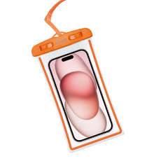 SPLASHBAG24 - Custodia impermeabile per smartphone fino a 7" dimensione display, design trasparente, chiusura ermetica, laccio a collo incluso