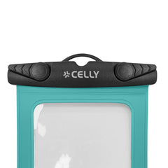 SPLASHBAG26 - Custodia impermeabile per smartphone fino a 7" dimensione display, design trasparente, chiusura ermetica, laccio a collo incluso