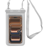 SPLASHBAGFL - Custodia impermeabile galleggiante per smartphone fino a 6.9", design trasparente, chiusura ermetica, laccio da collo integrato