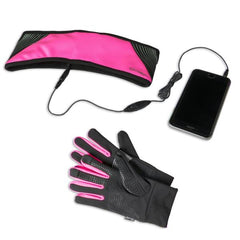 SPORTKIT - Kit guanti touch utilizzo sportivo, materiale tecnico, permette utilizzo sui touch display + fascia sportiva con auricolari a filo jack 3,5 mm integrati