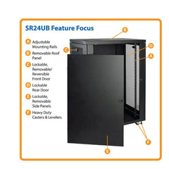 SmartRack 24U Mid-Depth Half-Height Rack Enclosure - R24UB
