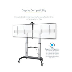 Carrello Porta TV mobile per 2 schermi VESA da 37/60" (50kg x2)