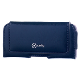 STYLE - Custodia universale in pelle sintetica con chiusura magnetica e passante cintura colore blu navy