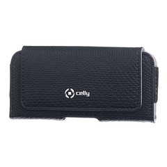 STYLE - Custodia universale in pelle sintetica con chiusura magnetica e passante cintura colore nero pitonato