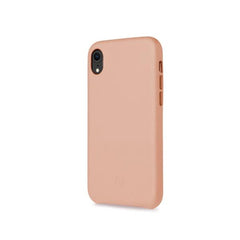 SUPERIOR - Cover in pelle sintetica con copertura tasti in alluminio colorato, colore rosa compatibile con Apple iPhone Xr