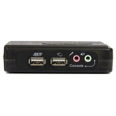 Switch KVM USB 2 porte nero con audio e cavi