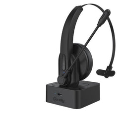 SWHEADSETMONO - Cuffia mono wireless per utilizzo ufficio, dotata di base di ricarica, archetto e microfono regolabili, tasti multi funzione