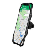 SWIPEBIKESTEM - Supporto universale per smartphone utilizzo con bici, ebike, da manubrio, materiale morbido silicone, funzionalità swipe-up e Face-ID, cinghia regolabile
