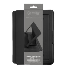 SWMAGICSLEEVE - Custodia per laptop fino a 14", chiusura magnetica, stand magnetico integrato, due differenti inclinazioni, morbido materiale interno