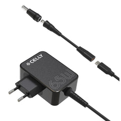 TCTIPS65W - Caricabatteria per laptop con cavo USB-C integrato, gamma di adattatori intercambiabili, potenza massima 65 Watt