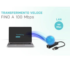 Adattatore USB 2.0 a Ethernet RJ-45