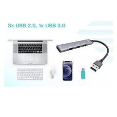 HUB USB-A 3.0 a 4 Porte USB A (1x USB3.0,3x USB2.0)