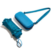 MUITOMAS - Ombrello pieghevole con custodia blu ottanio