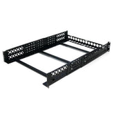 Guide rack universali 2U - Staffe di montaggio fisse conformi a TAA - Binari per rack da 19" a profondità regolabile per apparecchiature non montabili a rack - Nero