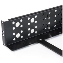 Guide rack universali 2U - Staffe di montaggio fisse conformi a TAA - Binari per rack da 19" a profondità regolabile per apparecchiature non montabili a rack - Nero
