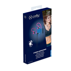 UP700ACT - Auricolare a filo stereo IN-EAR con jack 3,5mm, cavo tondo, remote control e microfono integrato, comodi archetti, lunghezza cavo 1.2 mt, studiato per lo sport