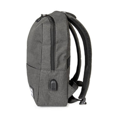 URBANBACK - Zaino per Laptop fino a 14", due tasche interne, fascia per trolley, porta USB con cavo integrato