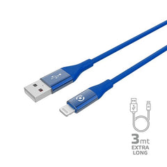 USBLIGHTCOL3M - Cavo USB-A a Lightning, lunghezza 3 metri, potenza massima 12 Watt, Certificazione "MFI"