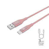 USBTYPECCOL3M - Cavo USB-A a USB-C, lunghezza 3 metri, potenza massima 15 Watt, guaina ultra resistente