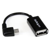 Cavo Adattatore micro USB a USB femmina angolato a destra OTG