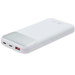 Battery Bank (10000 mAh) 22,5W fast charger con 3 cavi integrati (di cui Type C ed USB con funzione ricarica) Bianco