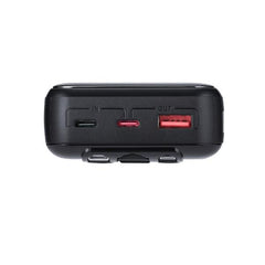 Battery Bank (20000 mAh) 22,5W fast charger con 3 cavi integrati ( di cui type C ed Usb con funzione ricarica ) Nera