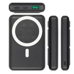 Battery Bank Magsafe Qi Wireless 15W + QC/PD 20W c on Stand Nera