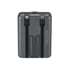 Battery Bank 10.000 mAh Magsafe Qi 15W + Apple Watch charger + Cavi integrati Grigio
