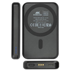 Caricatore Stand con batteria portatile Magsafe 5000 mAh Wireless 3 in 1 Nero