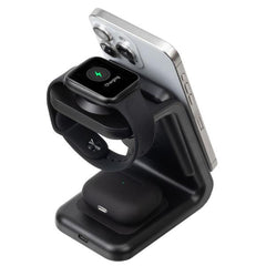 Caricatore Stand con batteria portatile Magsafe 5000 mAh Wireless 3 in 1 Nero