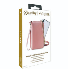 VENERE - Portafoglio universale con chiusura zip, laccio da polso e tracolla removibile inclusi, fissaggio smartphone magnetico compatibile con gli smartphone fino a 6.7"